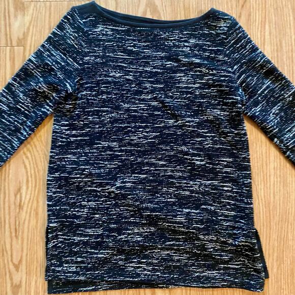 Liz Claiborne Weekend Black Speckled Knit Pullover Tunic Sweater Womens Medium - Picture 5 of 10